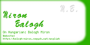 miron balogh business card